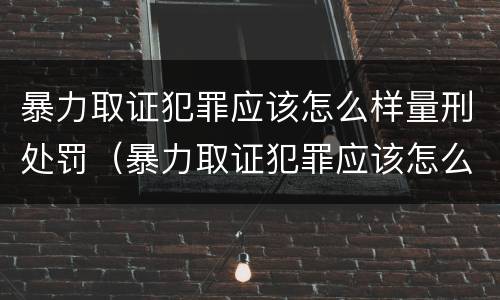 暴力取证犯罪应该怎么样量刑处罚（暴力取证犯罪应该怎么样量刑处罚案例）