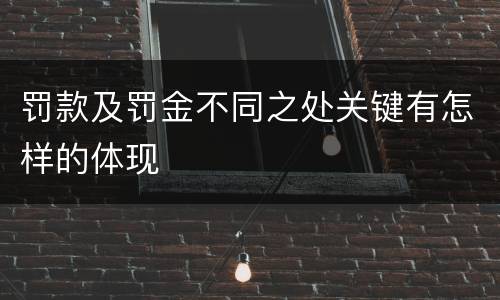 罚款及罚金不同之处关键有怎样的体现