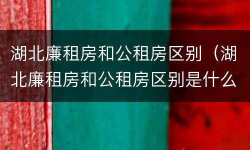 湖北廉租房和公租房区别（湖北廉租房和公租房区别是什么）