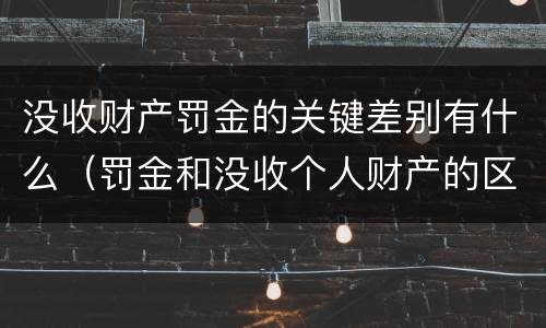 没收财产罚金的关键差别有什么（罚金和没收个人财产的区别）