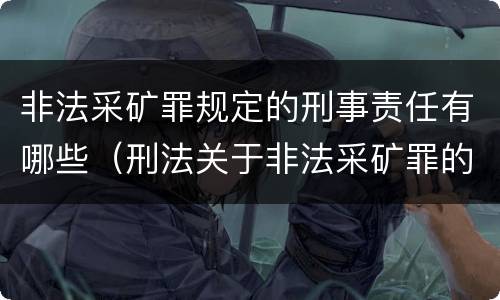 非法采矿罪规定的刑事责任有哪些（刑法关于非法采矿罪的规定）