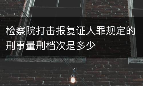检察院打击报复证人罪规定的刑事量刑档次是多少
