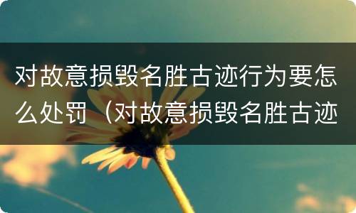 对故意损毁名胜古迹行为要怎么处罚（对故意损毁名胜古迹行为要怎么处罚他）