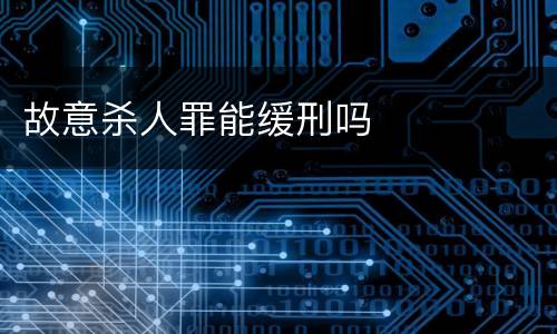 故意杀人罪能缓刑吗