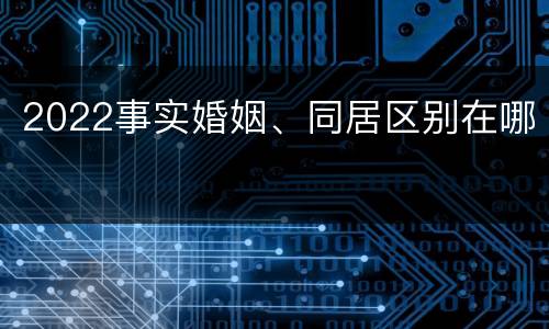 2022事实婚姻、同居区别在哪