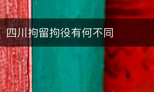 四川拘留拘役有何不同