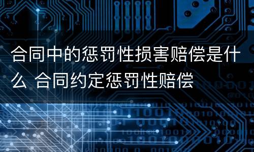 合同中的惩罚性损害赔偿是什么 合同约定惩罚性赔偿