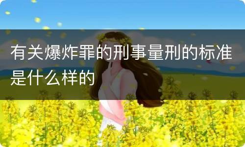 有关爆炸罪的刑事量刑的标准是什么样的