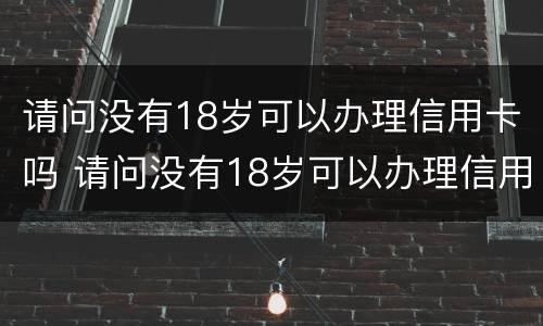 请问没有18岁可以办理信用卡吗 请问没有18岁可以办理信用卡吗安全吗