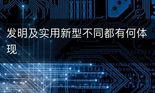 发明及实用新型不同都有何体现