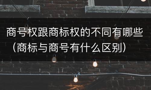 商号权跟商标权的不同有哪些（商标与商号有什么区别）
