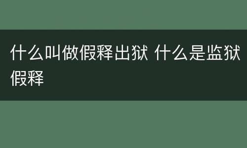 什么叫做假释出狱 什么是监狱假释