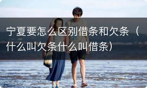 宁夏要怎么区别借条和欠条（什么叫欠条什么叫借条）