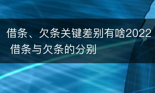 借条、欠条关键差别有啥2022 借条与欠条的分别