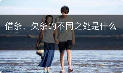 借条、欠条的不同之处是什么