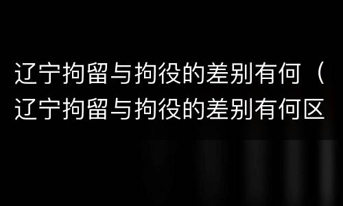 辽宁拘留与拘役的差别有何（辽宁拘留与拘役的差别有何区别）