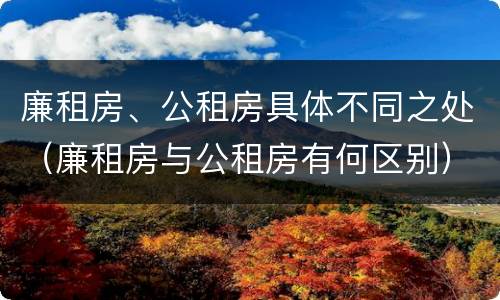 廉租房、公租房具体不同之处（廉租房与公租房有何区别）