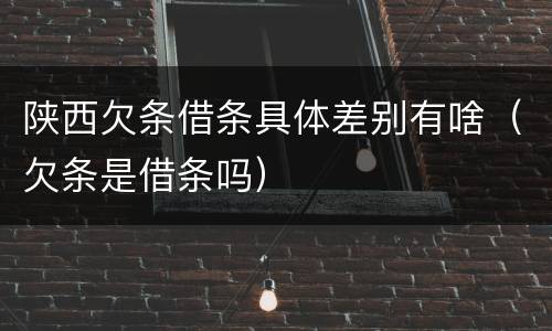 陕西欠条借条具体差别有啥（欠条是借条吗）