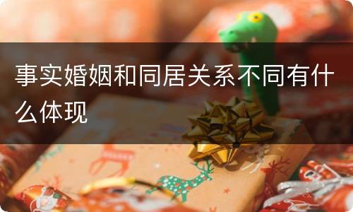 事实婚姻和同居关系不同有什么体现