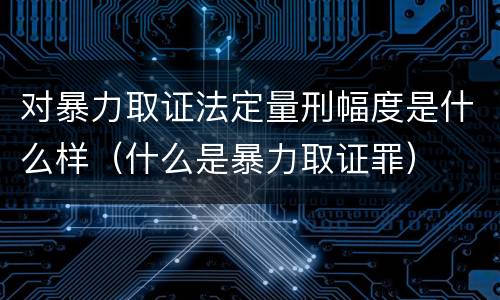 对暴力取证法定量刑幅度是什么样（什么是暴力取证罪）