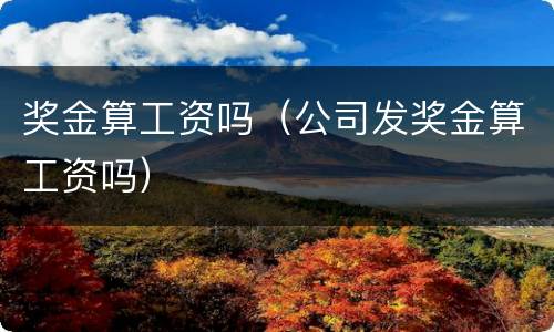 奖金算工资吗（公司发奖金算工资吗）