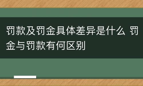 罚款及罚金具体差异是什么 罚金与罚款有何区别