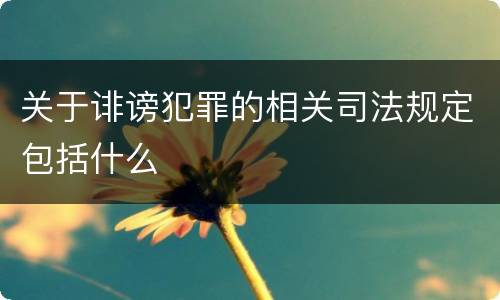 关于诽谤犯罪的相关司法规定包括什么