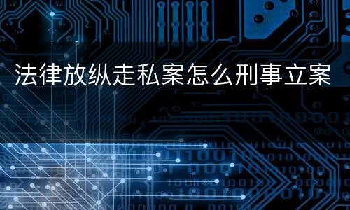 法律放纵走私案怎么刑事立案