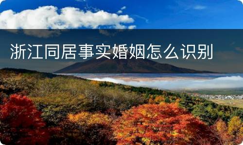 浙江同居事实婚姻怎么识别