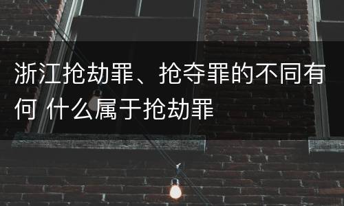 浙江抢劫罪、抢夺罪的不同有何 什么属于抢劫罪