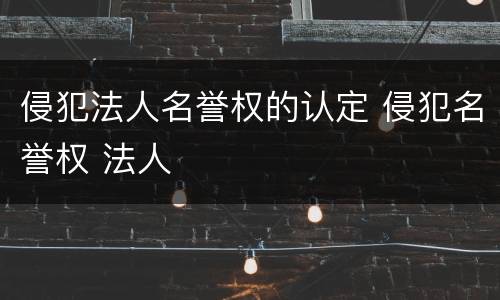 侵犯法人名誉权的认定 侵犯名誉权 法人