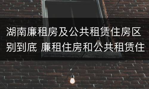 湖南廉租房及公共租赁住房区别到底 廉租住房和公共租赁住房的区别