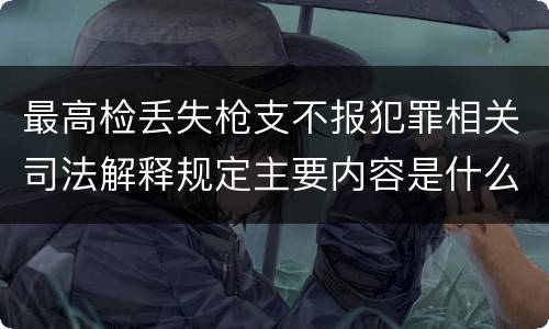 最高检丢失枪支不报犯罪相关司法解释规定主要内容是什么