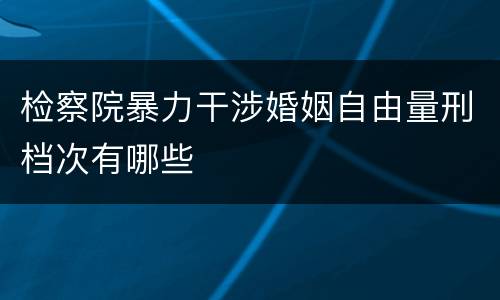 检察院暴力干涉婚姻自由量刑档次有哪些