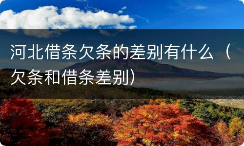 河北借条欠条的差别有什么（欠条和借条差别）