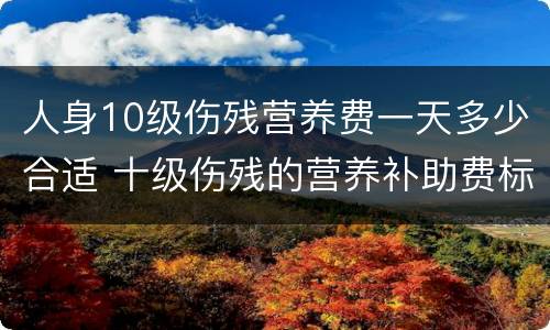 人身10级伤残营养费一天多少合适 十级伤残的营养补助费标准多少