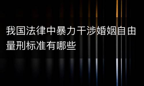我国法律中暴力干涉婚姻自由量刑标准有哪些