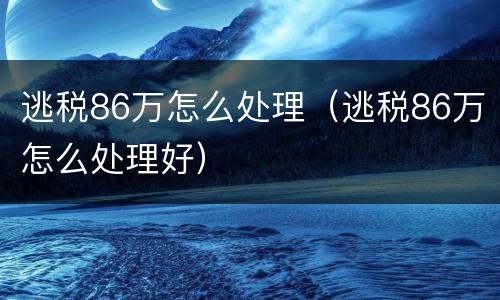 逃税86万怎么处理（逃税86万怎么处理好）