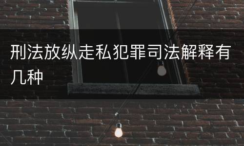 刑法放纵走私犯罪司法解释有几种