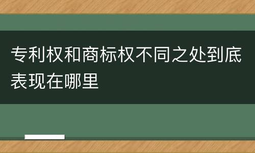 专利权和商标权不同之处到底表现在哪里