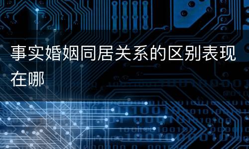 事实婚姻同居关系的区别表现在哪