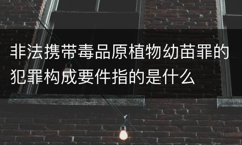 非法携带毒品原植物幼苗罪的犯罪构成要件指的是什么