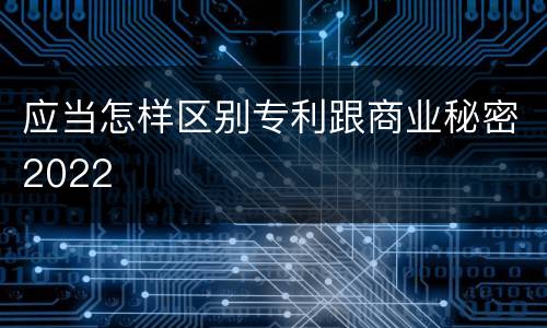 应当怎样区别专利跟商业秘密2022