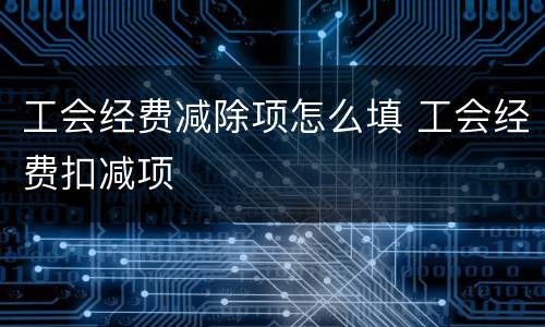 工会经费减除项怎么填 工会经费扣减项