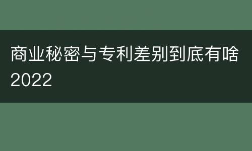 商业秘密与专利差别到底有啥2022
