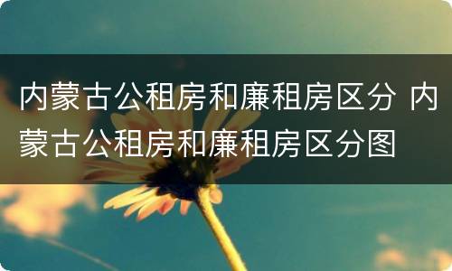 内蒙古公租房和廉租房区分 内蒙古公租房和廉租房区分图