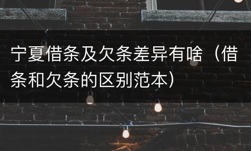 宁夏借条及欠条差异有啥（借条和欠条的区别范本）