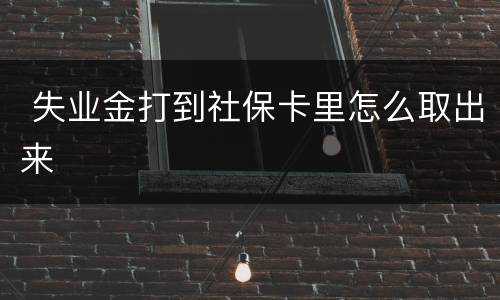  失业金打到社保卡里怎么取出来