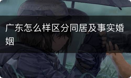 广东怎么样区分同居及事实婚姻