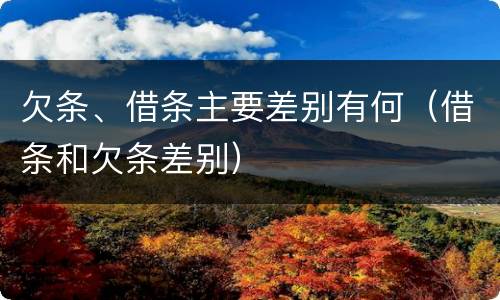 欠条、借条主要差别有何（借条和欠条差别）